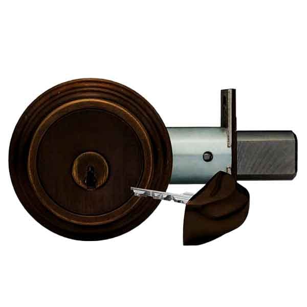 MEDECO: Residential BiLevel - CAPTIVE Deadbolt  - Backset  2-3/8" - 10 - Satin Brass Blackened